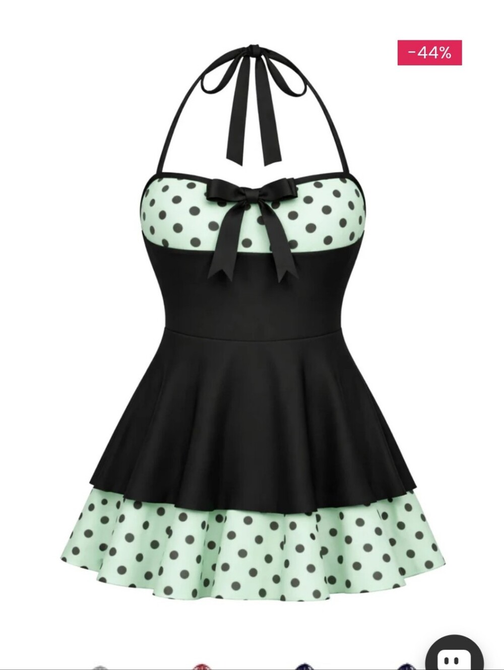 Retro Stage Vintage Style Polka Dot One Piece Swimsuit Women's Medium New